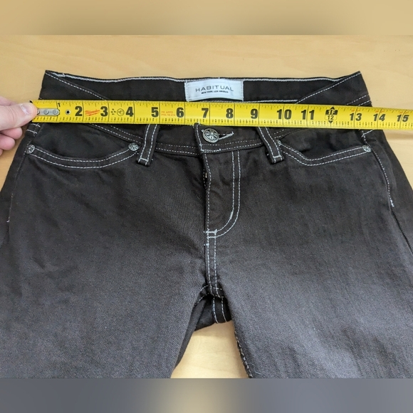 HABITUAL Made In USA Flare Low Waist Jeans Brown Color Y2k Style Size 25 - Picture 9 of 12